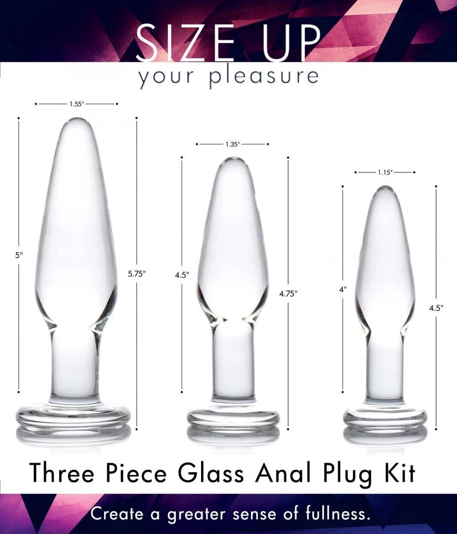 Vendor-unknown 3pc Dosha Glass Anal Plug Kit New Items 2 Vendor-unknown 3pc Dosha Glass Anal Plug Kit New Items