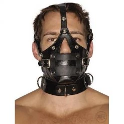 Vendor-unknown Strict Leather Premium Muzzle With Blindfold And Gag