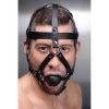 Vendor-unknown Leather Head Harness With Ball Gag