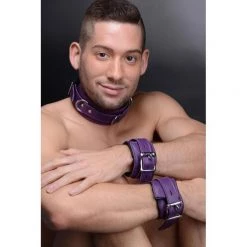 Vendor-unknown Purple 5 Piece Locking Leather Bondage Set New Items