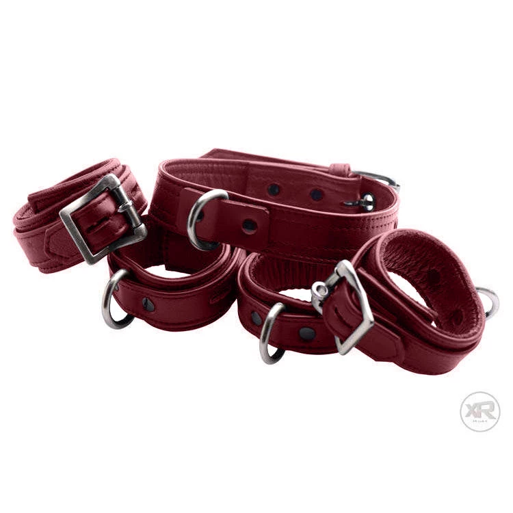 Vendor-unknown New Items Burgundy Premium Leather Collar And Cuffs 6 Vendor-unknown New Items Burgundy Premium Leather Collar And Cuffs