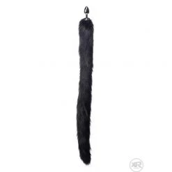 Vendor-unknown Black Extra Long Mink Tail With Metal Anal Plug