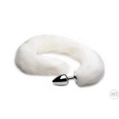 Vendor-unknown New Items White Extra Long Mink Tail With Metal Anal Plug