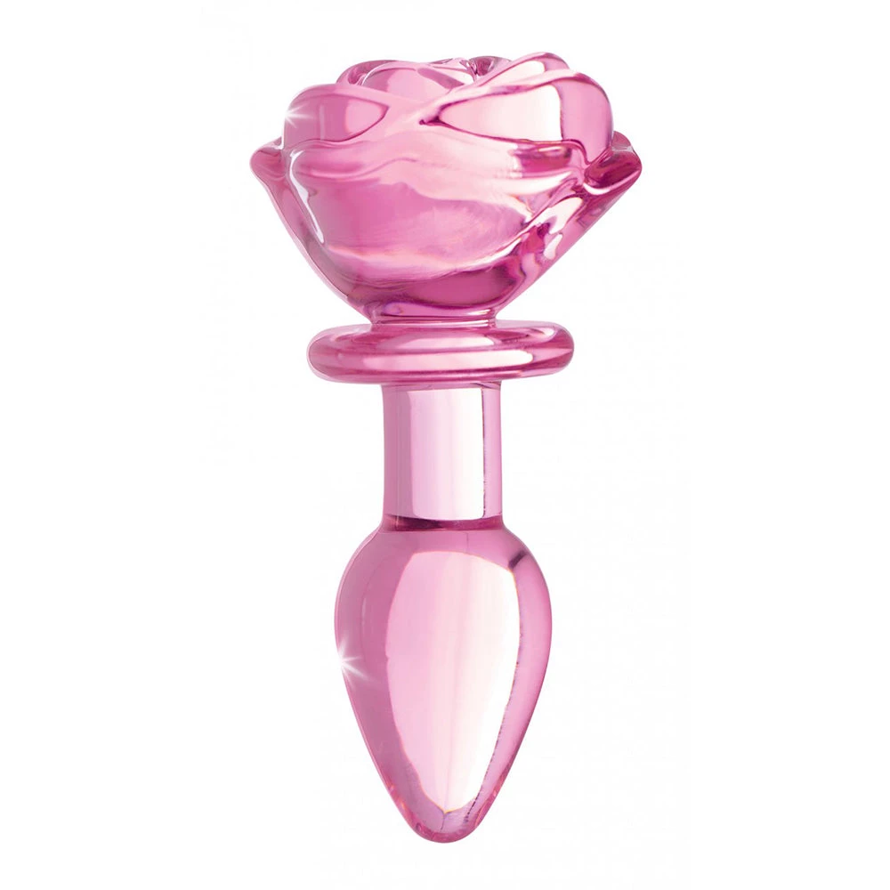 Boyzshop Pink Rose Glass Anal Plug New Items 1 Boyzshop Pink Rose Glass Anal Plug New Items