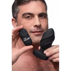 Boyzshop The Driller 10X Swirled Silicone Remote Control Vibrating Butt Plug