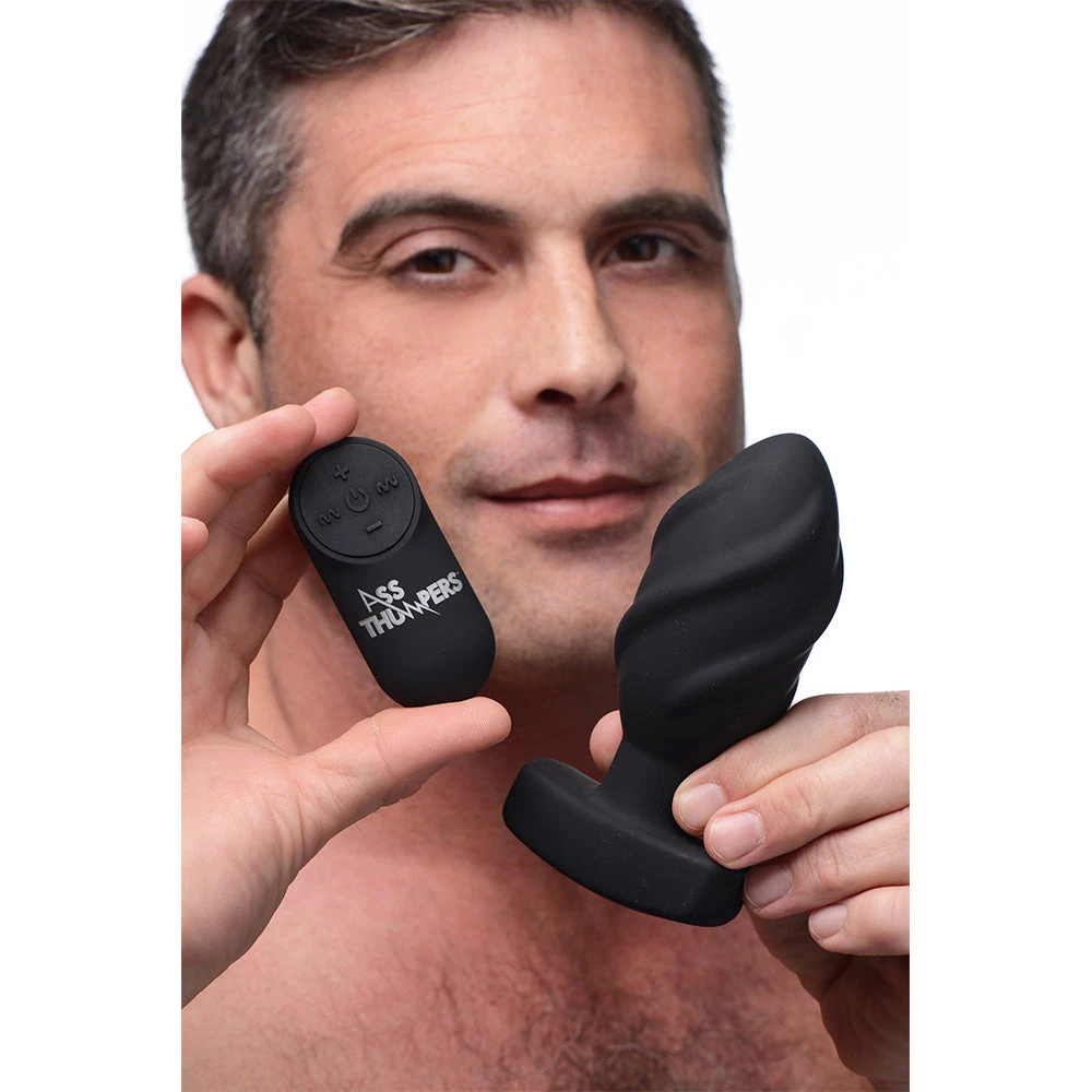 Boyzshop The Driller 10X Swirled Silicone Remote Control Vibrating Butt Plug 1 Boyzshop The Driller 10X Swirled Silicone Remote Control Vibrating Butt Plug