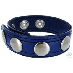 Vendor-unknown Cobalt Blue Leather Speed Snap Cock Ring