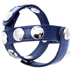 Vendor-unknown New Items Cobalt Blue Leather Cock And Ball Harness
