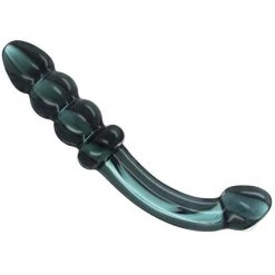 Vendor-unknown New Items Smoky Jade Curved Glass Dildo