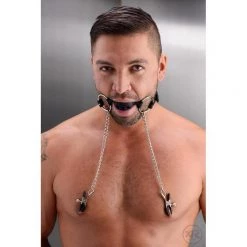 Vendor-unknown Hinder Breathable Silicone Ball Gag With Nipple Clamps