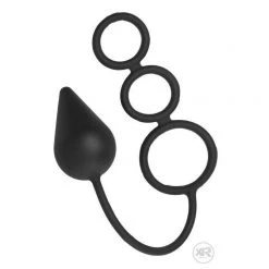 Vendor-unknown New Items Silicone Tri Cock Ring And Anal Plug -1.8 Inch Plug