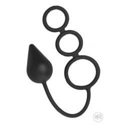 Vendor-unknown New Items Silicone Tri Cock Ring And Anal Plug -1.5 Inch Plug