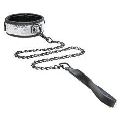 Vendor-unknown New Items Platinum Bound Collar And Chain Leash