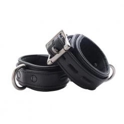 Vendor-unknown New Items Black Premium Leather Collar And Cuffs