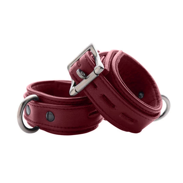 Vendor-unknown New Items Burgundy Premium Leather Collar And Cuffs 9 Vendor-unknown New Items Burgundy Premium Leather Collar And Cuffs