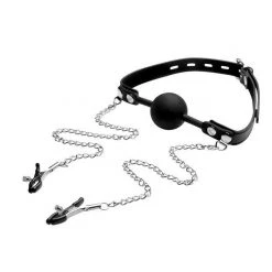 Vendor-unknown Silicone Ball Gag With Nipple Clamps