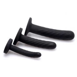 Vendor-unknown 3 Piece Silicone Strap-On Set - Black New Items