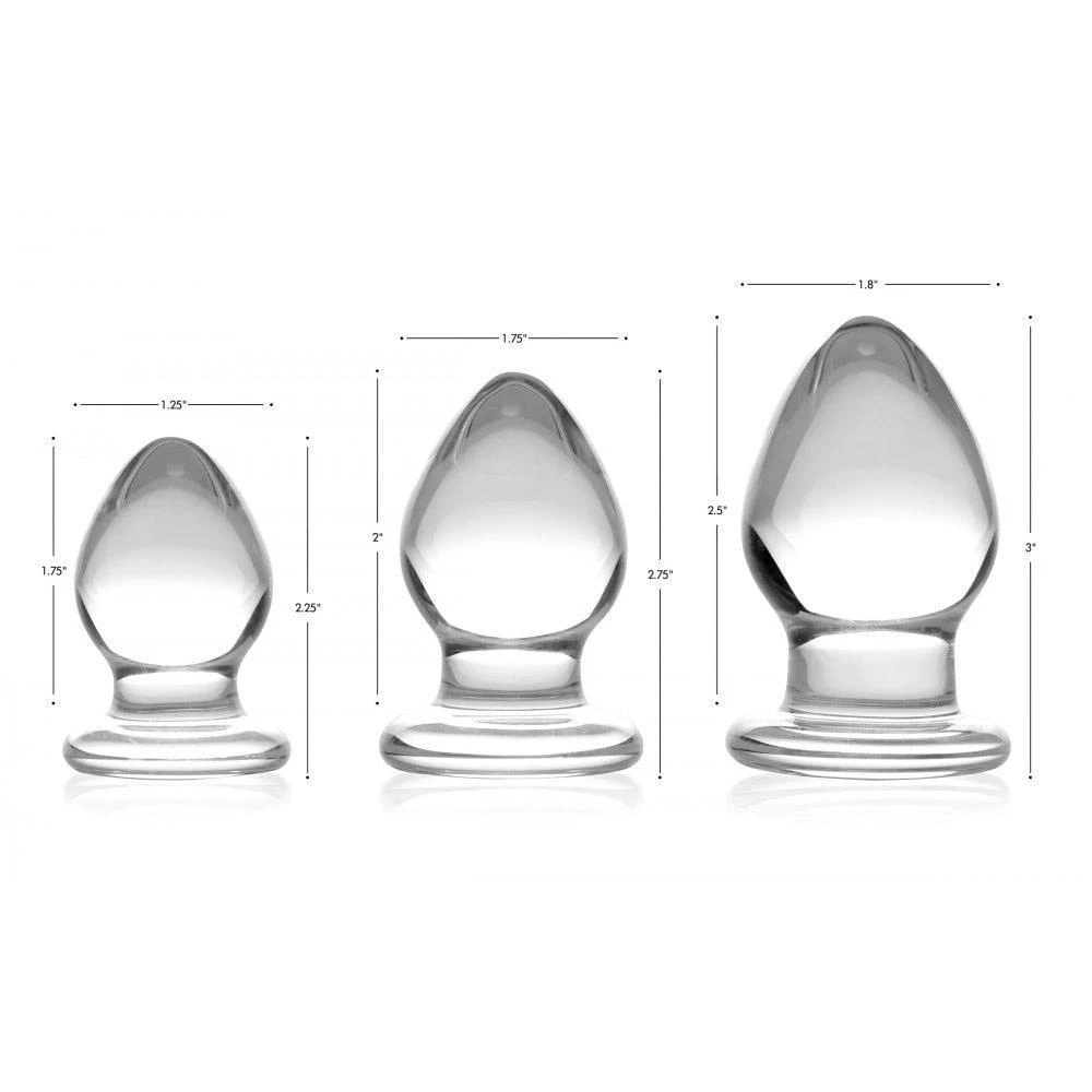 Vendor-unknown New Items 3 Piece Glass Anal Plug Kit 3 Vendor-unknown New Items 3 Piece Glass Anal Plug Kit