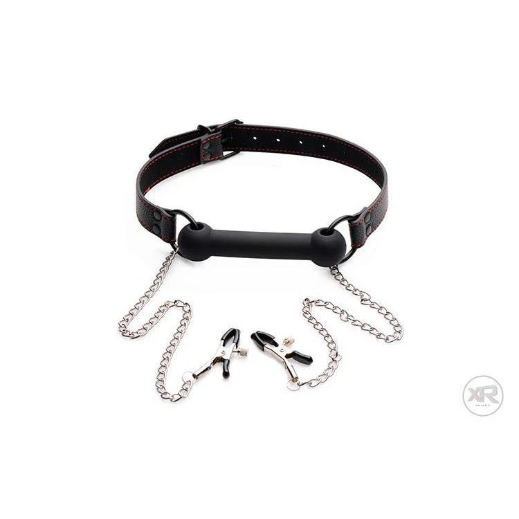 Vendor-unknown Silicone Bit Gag With Nipple Clamps New Items 4 Vendor-unknown Silicone Bit Gag With Nipple Clamps New Items