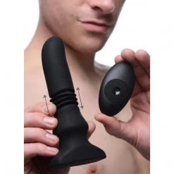 Boyzshop New Items Silicone Vibrating And Thrusting Plug With Remote Control