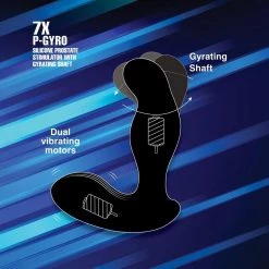 Boyzshop New Items 7X P-Gyro Silicone Prostate Stimulator With Gyrating Shaft