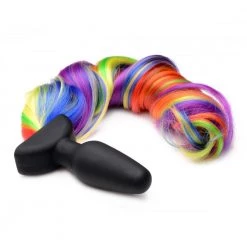 Boyzshop New Items Remote Control Vibrating Rainbow Pony Tail Anal Plug