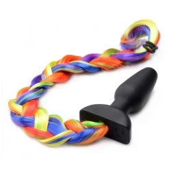 Boyzshop New Items Remote Control Vibrating Rainbow Pony Tail Anal Plug
