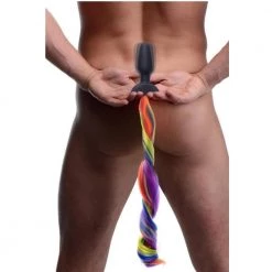 Boyzshop New Items Remote Control Vibrating Rainbow Pony Tail Anal Plug