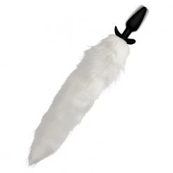 Boyzshop New Items Vibrating White Fox Tail Slender Anal Plug