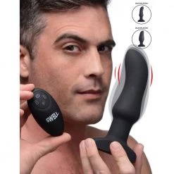 Boyzshop Worlds First Remote Control Inflatable 10X Vibrating Curved Silicone Anal Plug New Items