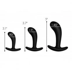 Boyzshop Dark Delights 3 Piece Curved Silicone Anal Trainer Set New Items