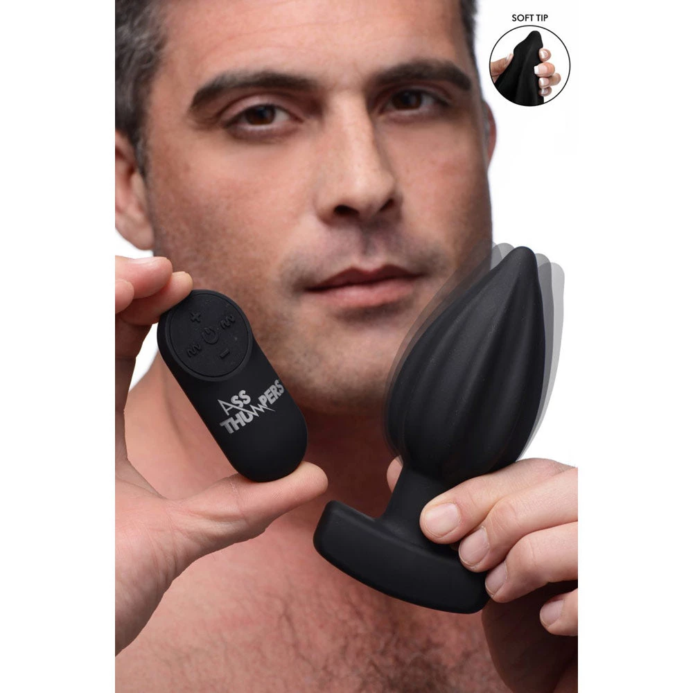 Boyzshop The Assterisk 10X Ribbed Silicone Remote Control Vibrating Butt Plug New Items 1 Boyzshop The Assterisk 10X Ribbed Silicone Remote Control Vibrating Butt Plug New Items