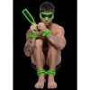 Boyzshop New Items Kink In The Dark Glowing Cuffs Blindfold And Paddle Bondage Set