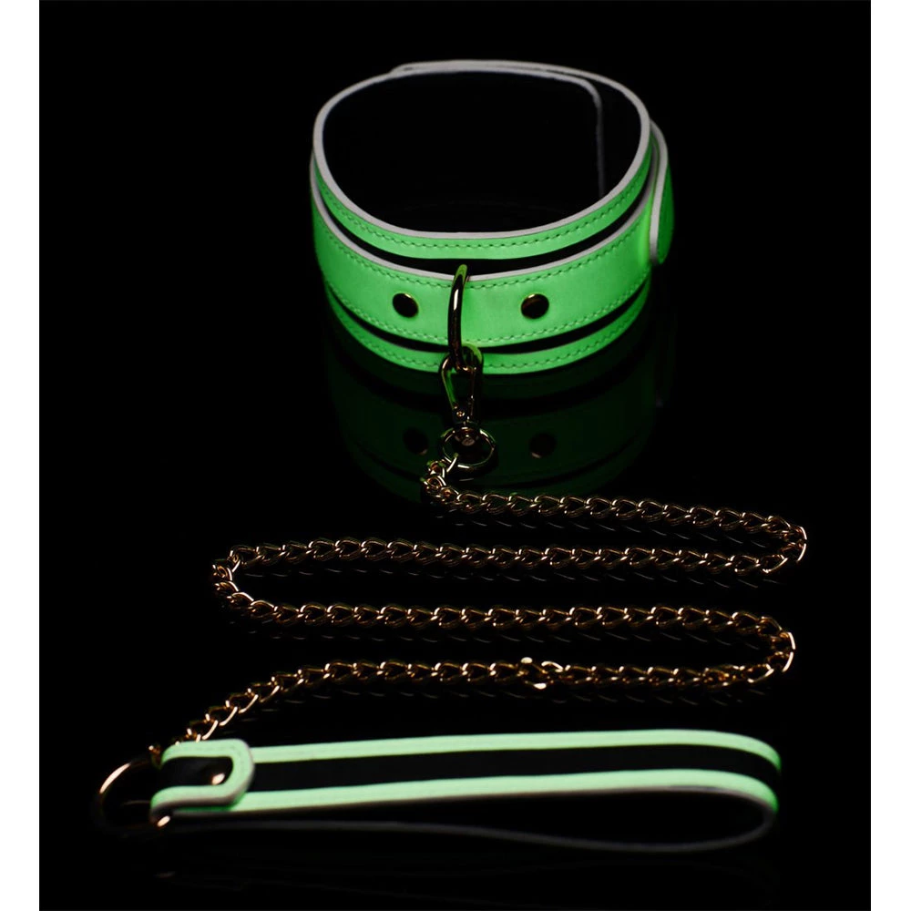 Boyzshop New Items Kink In The Dark Glowing Collar With Leash 2 Boyzshop New Items Kink In The Dark Glowing Collar With Leash
