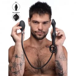 Boyzshop Devils Rattle Inflatable Silicone Anal Plug With Cock And Ball Ring New Items