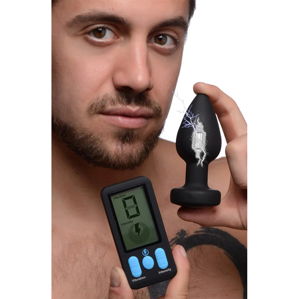 Boyzshop E-Stim Pro Silicone Vibrating Anal Plug With Remote Control 1 Boyzshop E-Stim Pro Silicone Vibrating Anal Plug With Remote Control