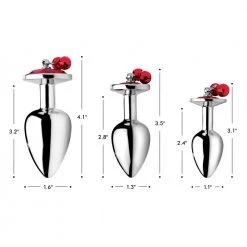 Boyzshop New Items Red Gem With Bells Anal Plug Set
