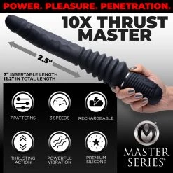 Boyzshop 10X Silicone Vibrating And Thrusting Dildo