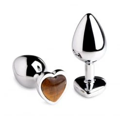 Boyzshop New Items Authentic Tigers Eye Gemstone Heart Anal Plug