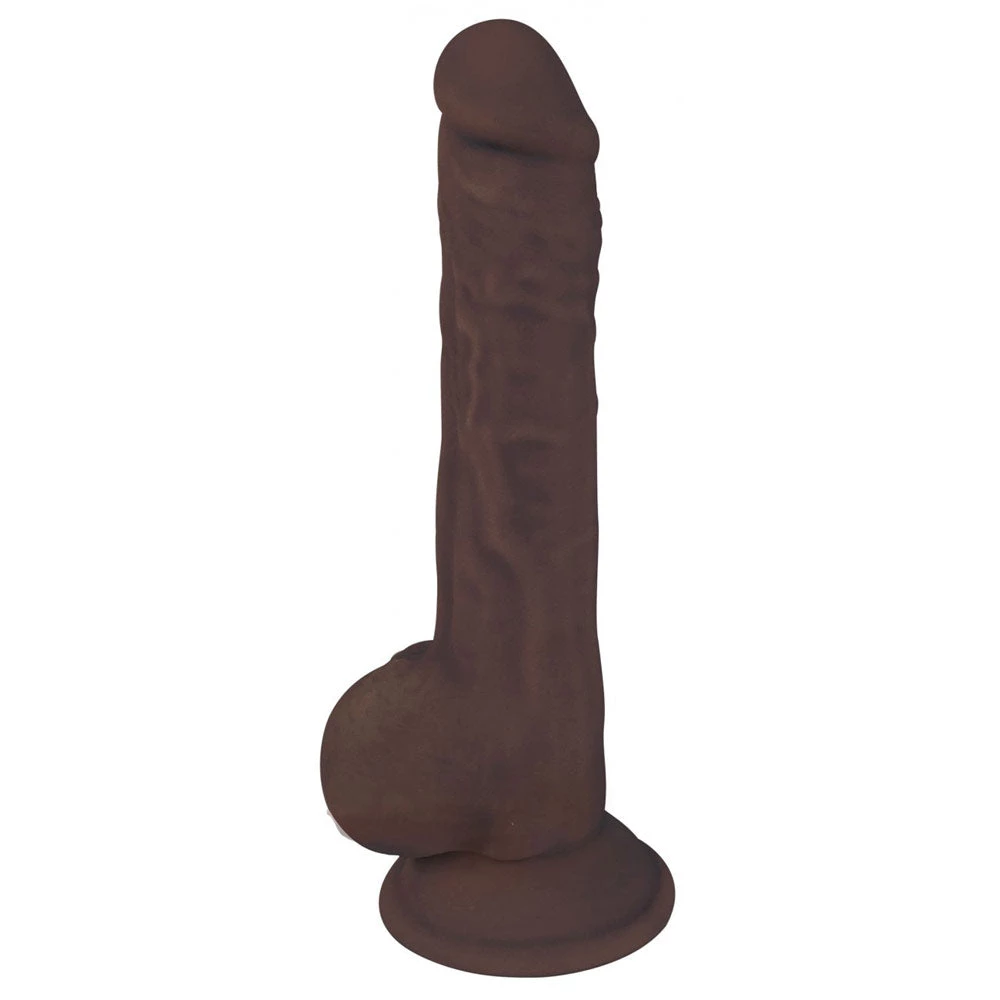 Boyzshop 8 Inch Dark Silicone Dildo With Balls 1 Boyzshop 8 Inch Dark Silicone Dildo With Balls