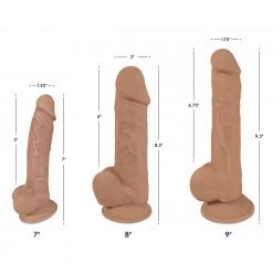 Boyzshop New Items Tan Silexpan Hypoallergenic Silicone Dildo With Balls