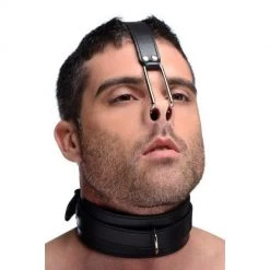 Vendor-unknown Leather Collar With Nose Hooks