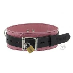Vendor-unknown Strict Leather Deluxe Black/Pink Locking Collar New Items