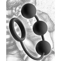 Vendor-unknown Tom Of Finland Silicone Cock Ring With 3 Weighted Anal Balls