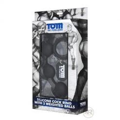 Vendor-unknown Tom Of Finland Silicone Cock Ring With 3 Weighted Anal Balls